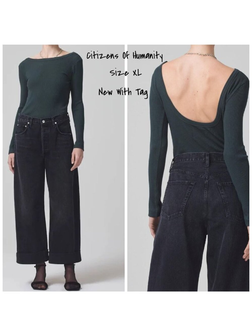 Citizens of Humanity Franchette Top for Women, Size XL, Green - New With Tag